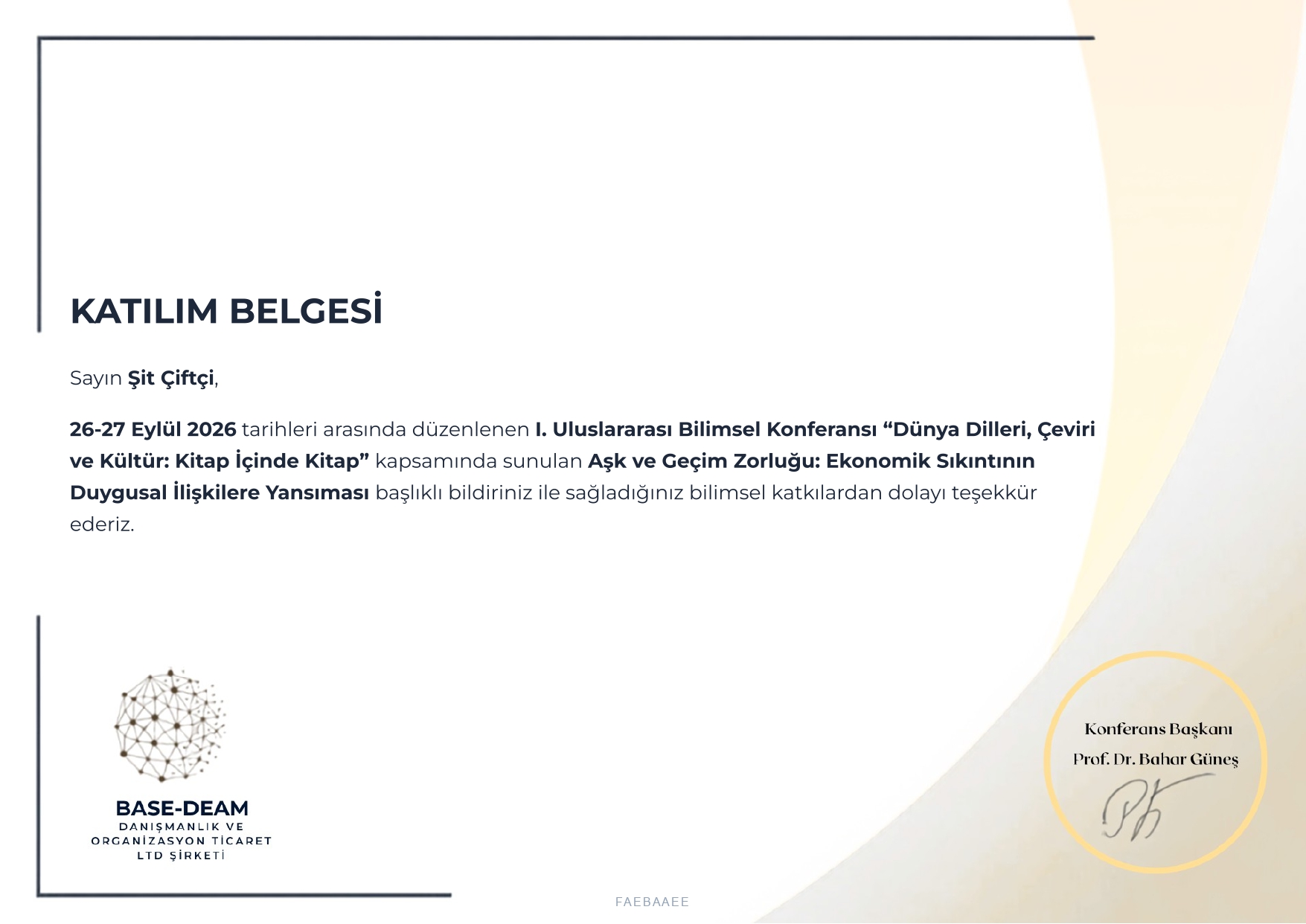 Bölümümüz Akademisyenleri ve Öğrencimiz Uluslararası Bilimsel Konferansa Bildirileriyle Katıldı